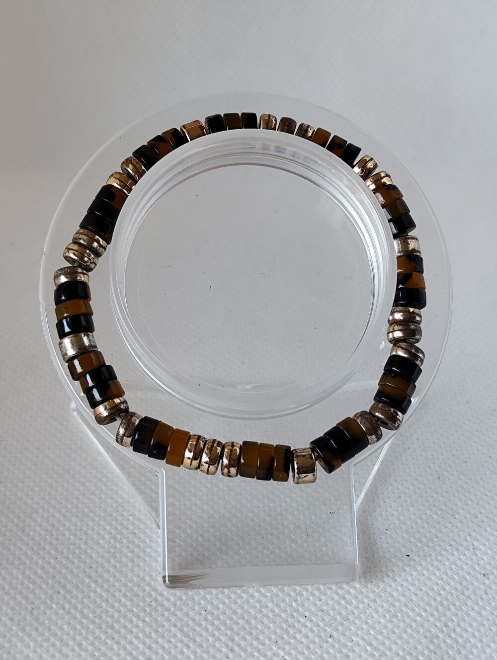 3/$20💗Handcrafted Black & Brown Beaded Stretch Bracelet